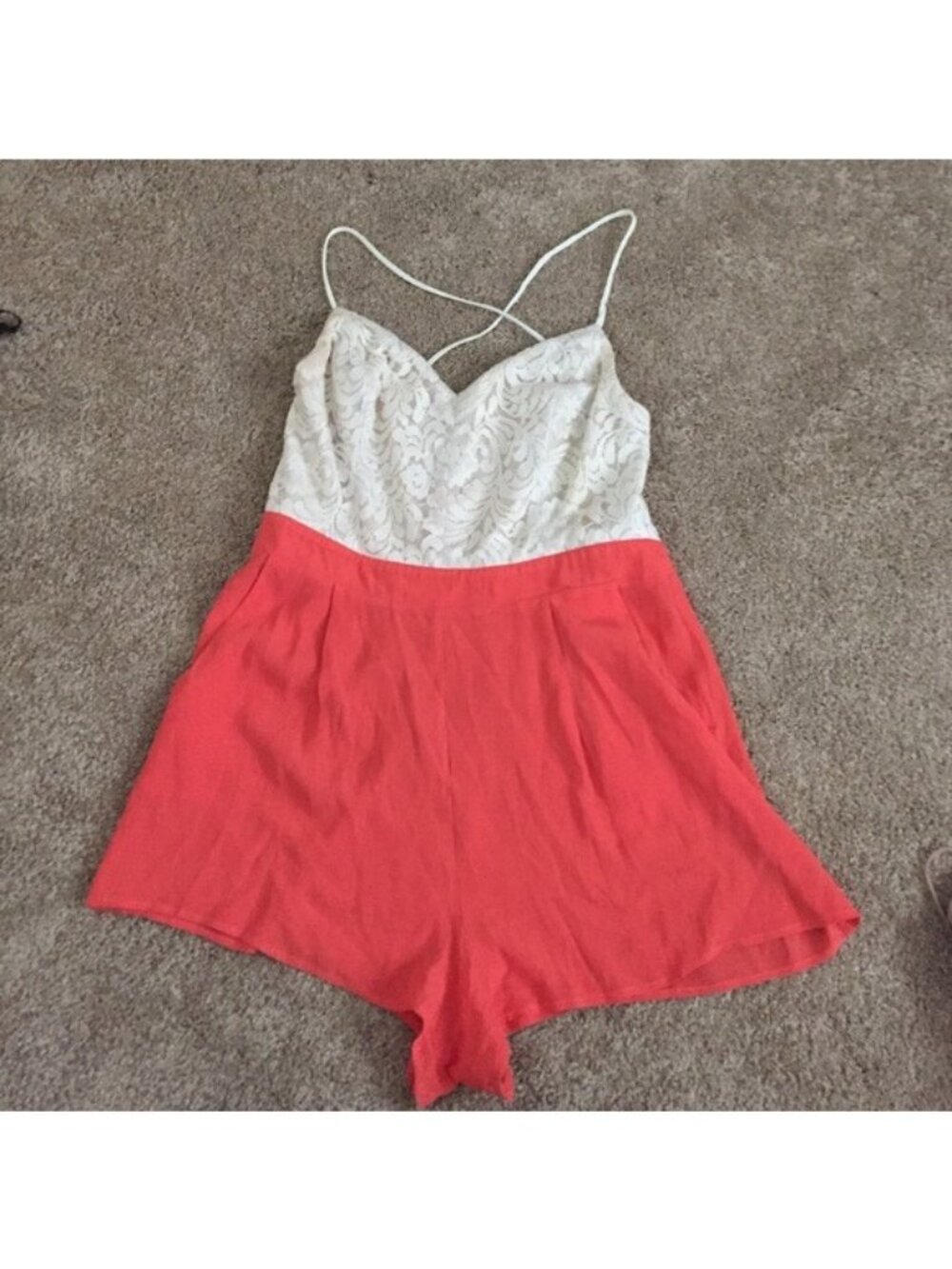 coral‎ & cream urban outfitters romper